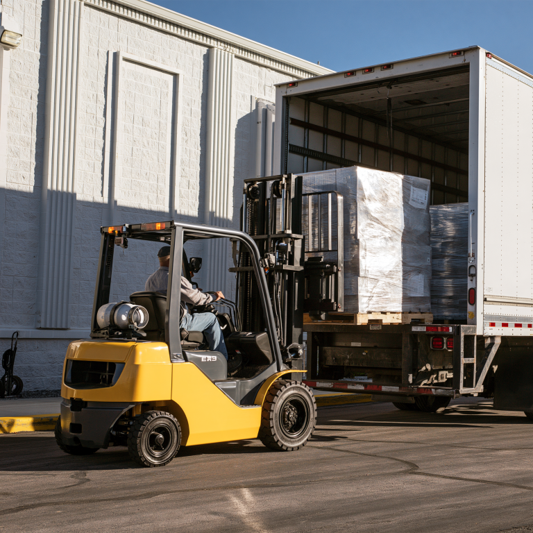 forklift loading to a box truck